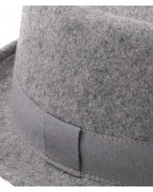 PORKPIE Feutre de laine gris clair chiné