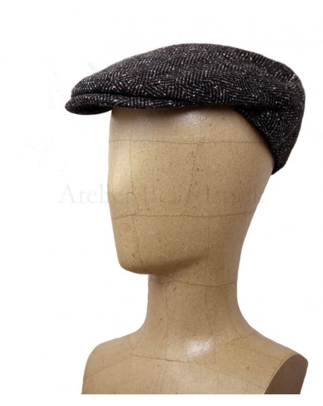 Casquette plate (anglaise) Tweed marron